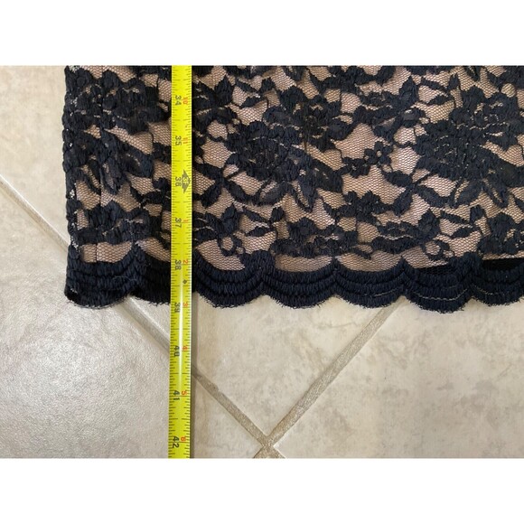 Coldwater Creek Blouson/Lace Cocktail party midi Dress women’s 12 Black L.S. - Picture 12 of 12
